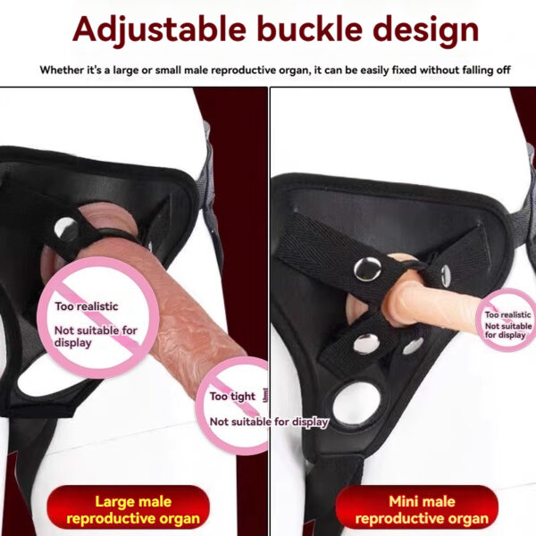 Versatile adjustable buckle harness for male reproductive organ comfort and fit.