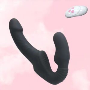 Sleek black remote control vibrator with wireless functions and ten customizable settings for intimate pleasure.