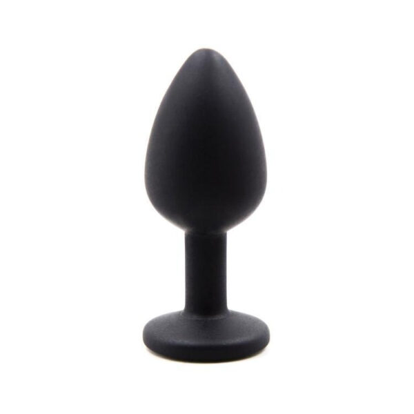 Sleek black silicone anal plug designed for safe and pleasurable intimate exploration.