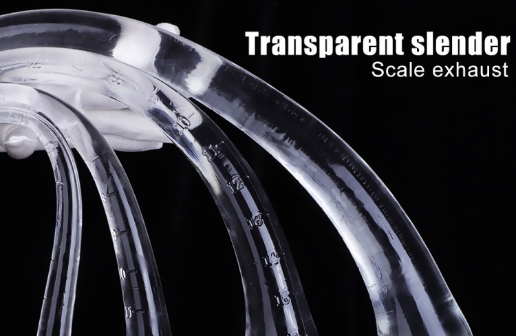 Elegant clear measurement tubes for precise fluid transfer, showcased against a striking black background.