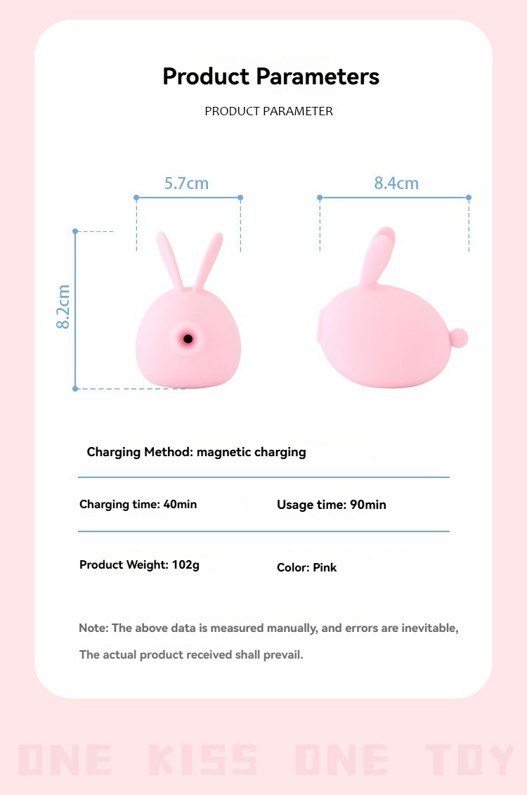 Adorable pink rabbit-shaped sex toy, perfect for playful intimacy and discreet fun.