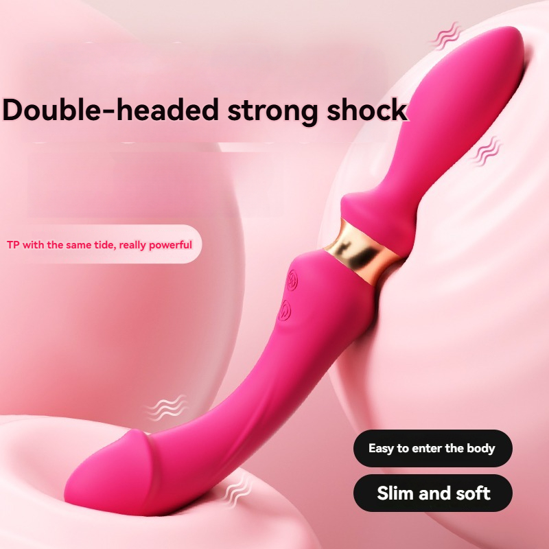 Vibrant pink double-headed massager for versatile and pleasurable intimate experiences.