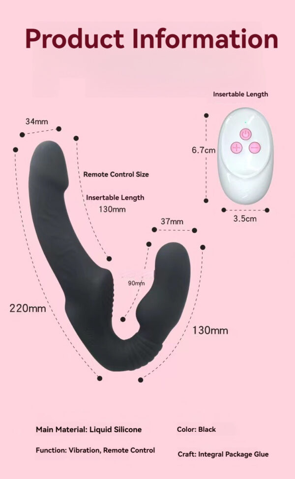 Sleek dual-ended vibrator with remote, body-safe silicone, multiple settings for enhanced pleasure.