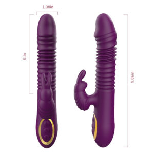 Élégant vibrateur violet à double action avec stimulateur clitoridien pour un plaisir accru.