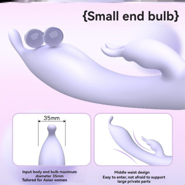 Stylish small end bulb design for intimate use, designed for comfort and ease of entry.