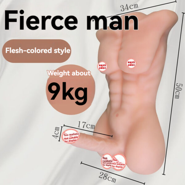 Realistic male torso figurine, perfect for private collection or unique decor in adult spaces.