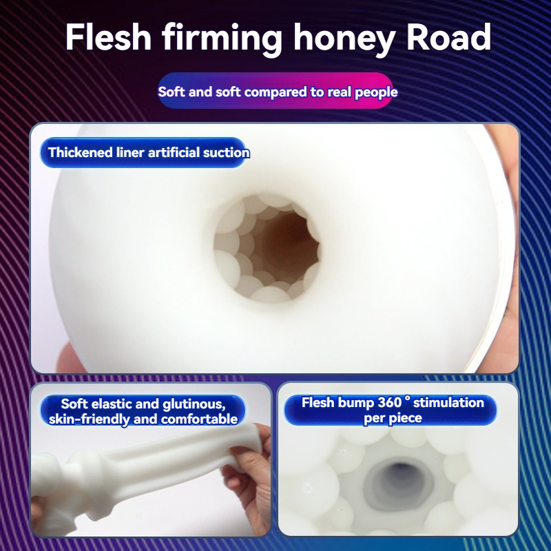 Experience ultimate pleasure with the Flesh Firming Honey Roads soft, elastic design and 360-degree stimulation.