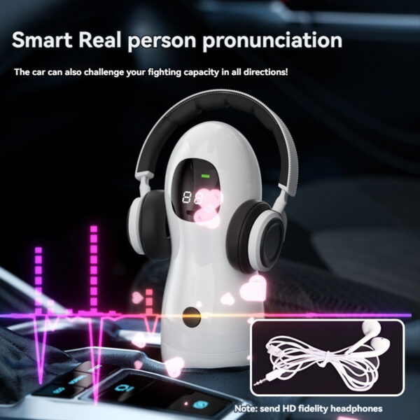 Futuristic audio device with headphones, enhancing gaming and audio experiences in modern vehicles.