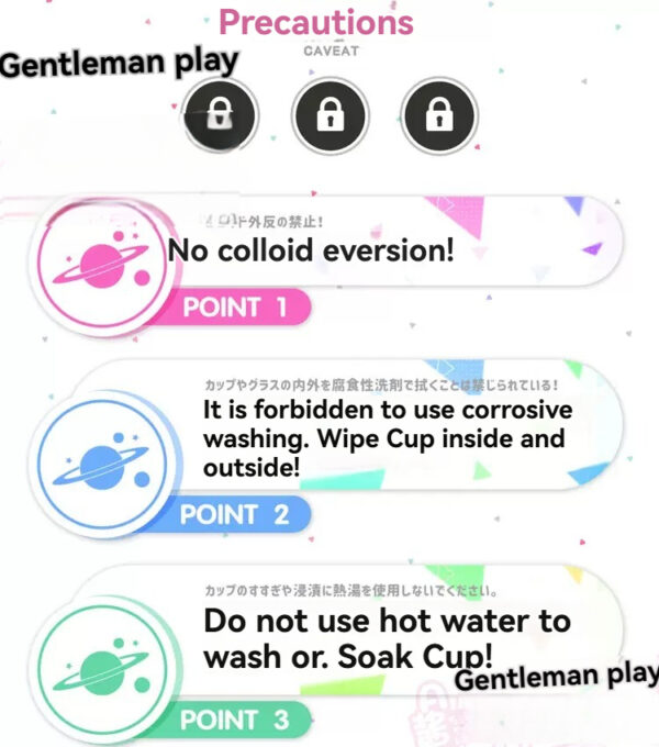 Gentleman play product instructions: care tips for safe use and cleaning of adult toys.