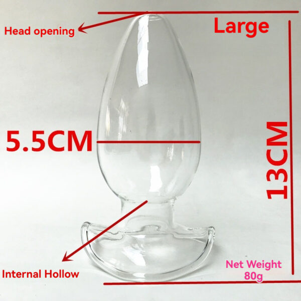 Sleek glass tapered cone, 13cm tall, ergonomic design for adult pleasure and versatility.