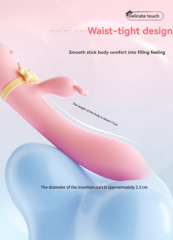 Modern pink ergonomic toy with playful yellow accent and comfortable grip for intimate pleasure.