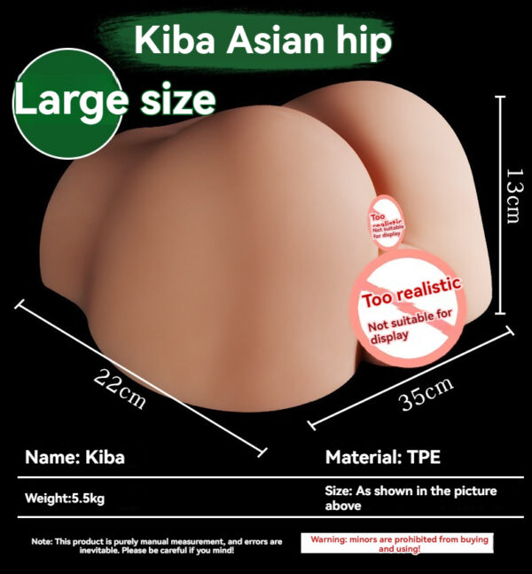 Lifelike Kiba Asian hip figure in TPE, perfect for adult novelty use or decoration.