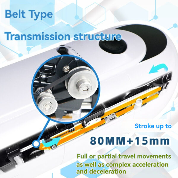 Sleek belt-type transmission device for automated machinery and robotics, emphasizing efficiency and compact design.