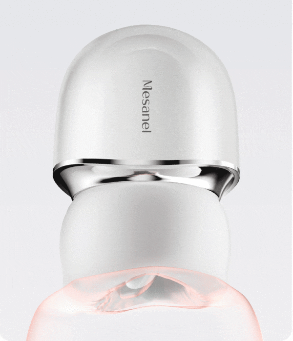 Sleek skin care device with glowing functionality and elegant design for beauty enthusiasts.