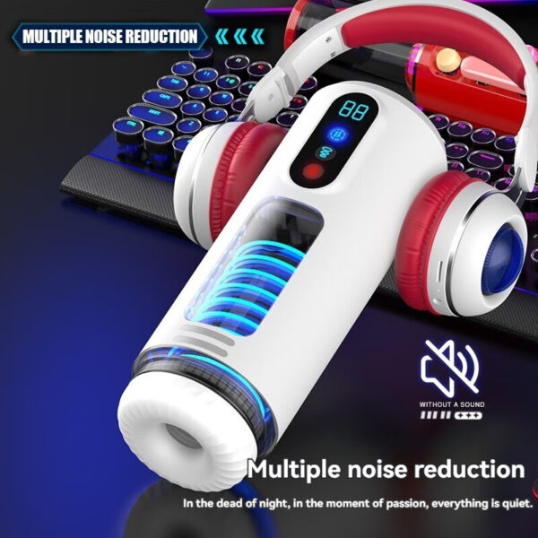 Futuristic noise reduction headset with vibrant design, ideal for gaming and immersive audio experiences.