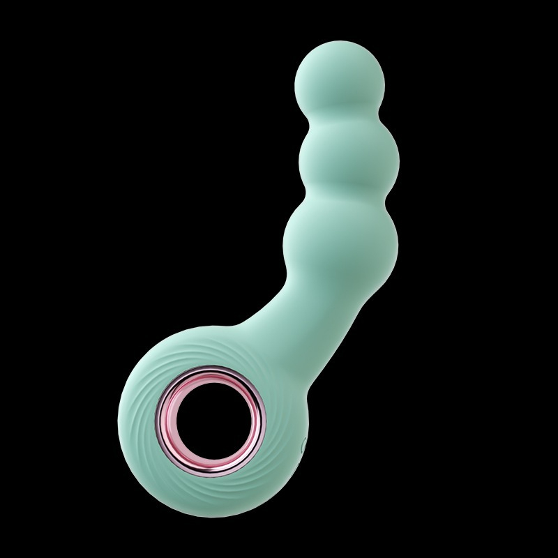 Sleek mint green personal massager with ergonomic design and textured stimulation features.