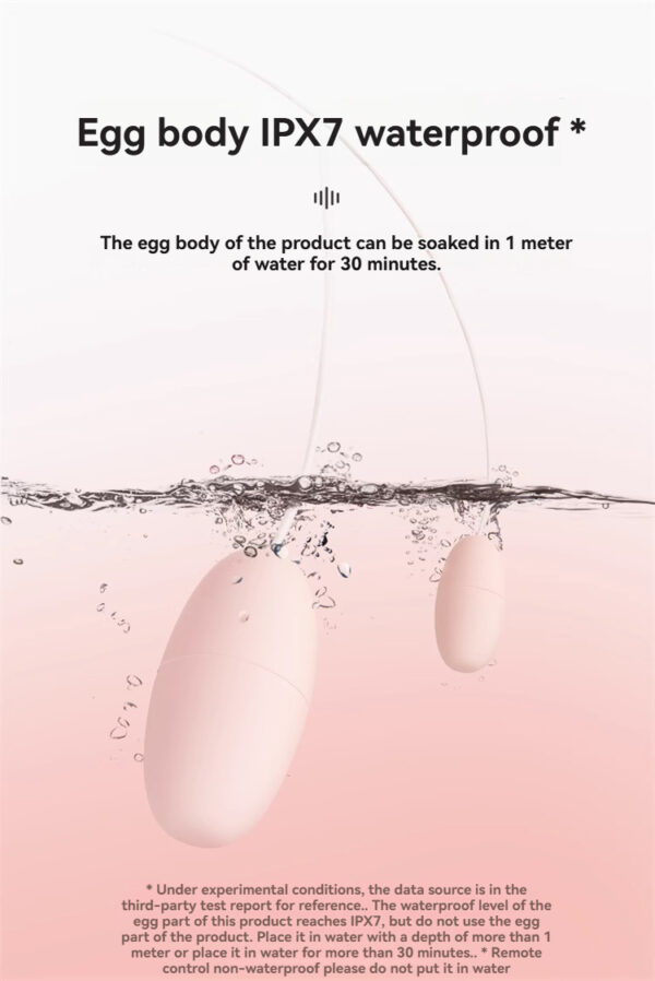 Waterproof pink egg-shaped device in water, highlighting luxury and functionality for personal pleasure.