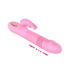 Pink ribbed vibrator with rabbit ears, offering versatile stimulation for enhanced pleasure.