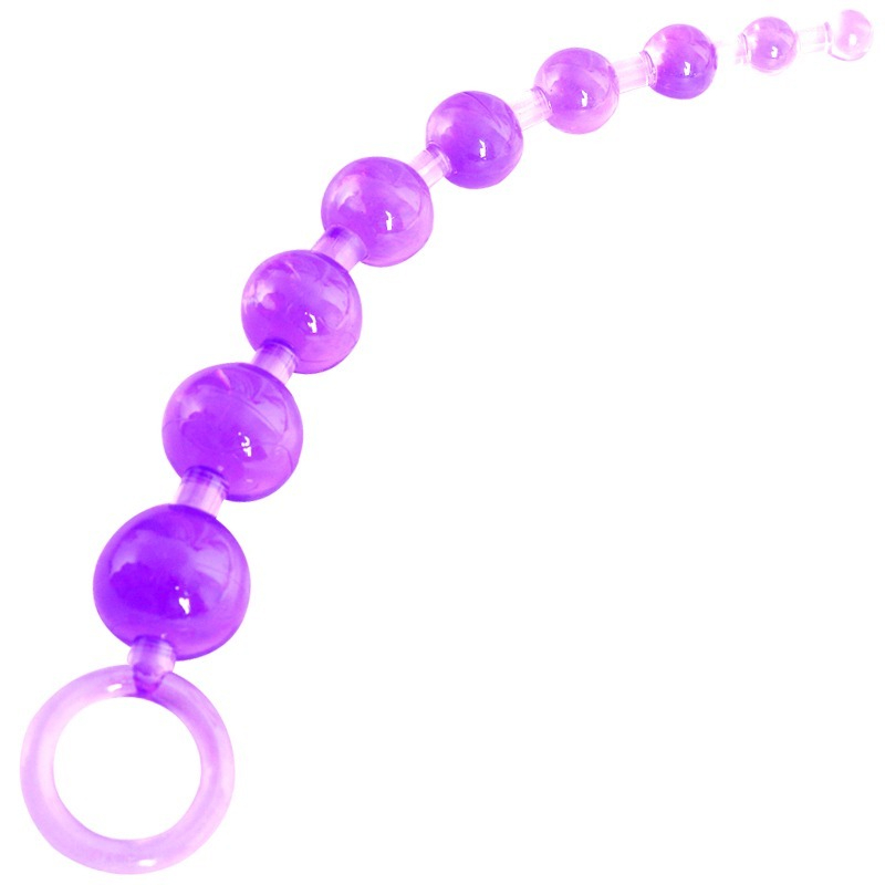 Vibrant purple bead design showcasing smooth, glossy spheres perfect for adult novelty items.