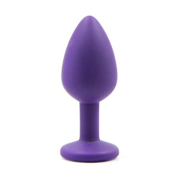 Vibrant purple silicone anal plug, tapered and safe, perfect for comfortable, playful exploration.