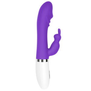 Vibrateur violet ergonomique avec stimulation ciblée pour un plaisir et un confort accrus.