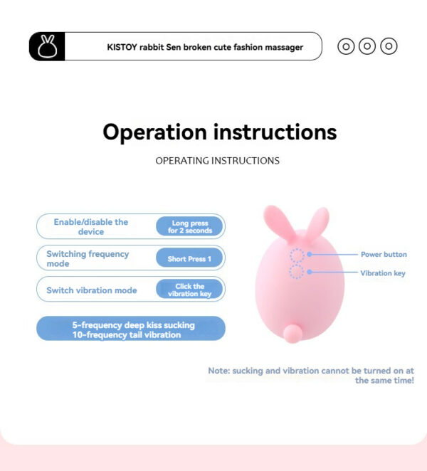 KISTOY pink rabbit massager manual with user-friendly instructions for playful and therapeutic experiences.