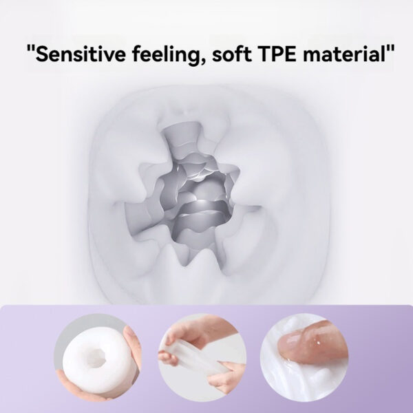 Comfortable soft TPE sex toy with textured ridges for enhanced sensitivity and pleasure.