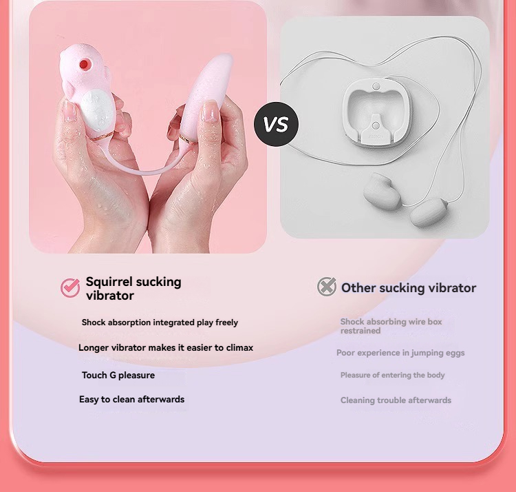 Comparison of Squirrel and Other sucking vibrators highlighting design and user experience differences.