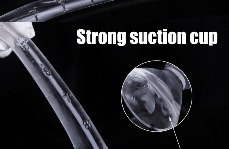 Flexible suction cup tube for precise measurements in adult toys and other applications.