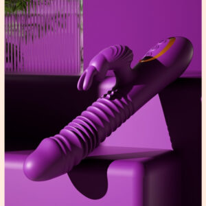 Vibrateur violet élégant au design texturé, idéal pour le plaisir et le soin de soi.