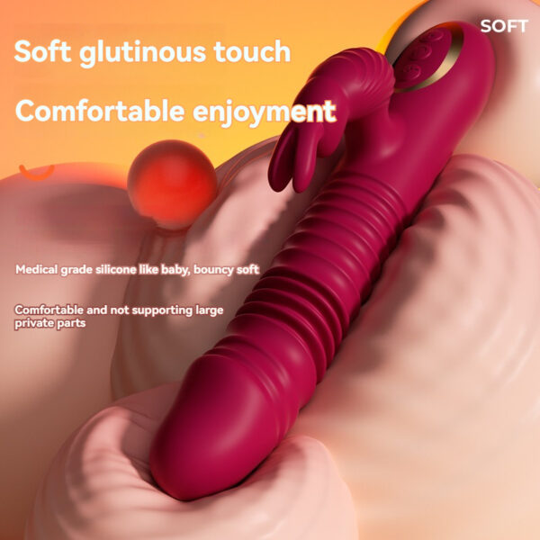 Magenta silicone vibrator designed for pleasure with a smooth finish and ergonomic shape.