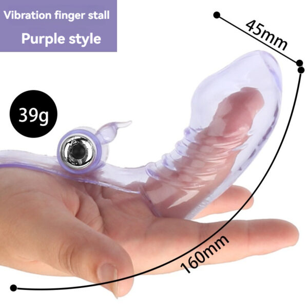 Purple vibrating finger stall for intimate pleasure and stimulation. Perfect for personal wellness.