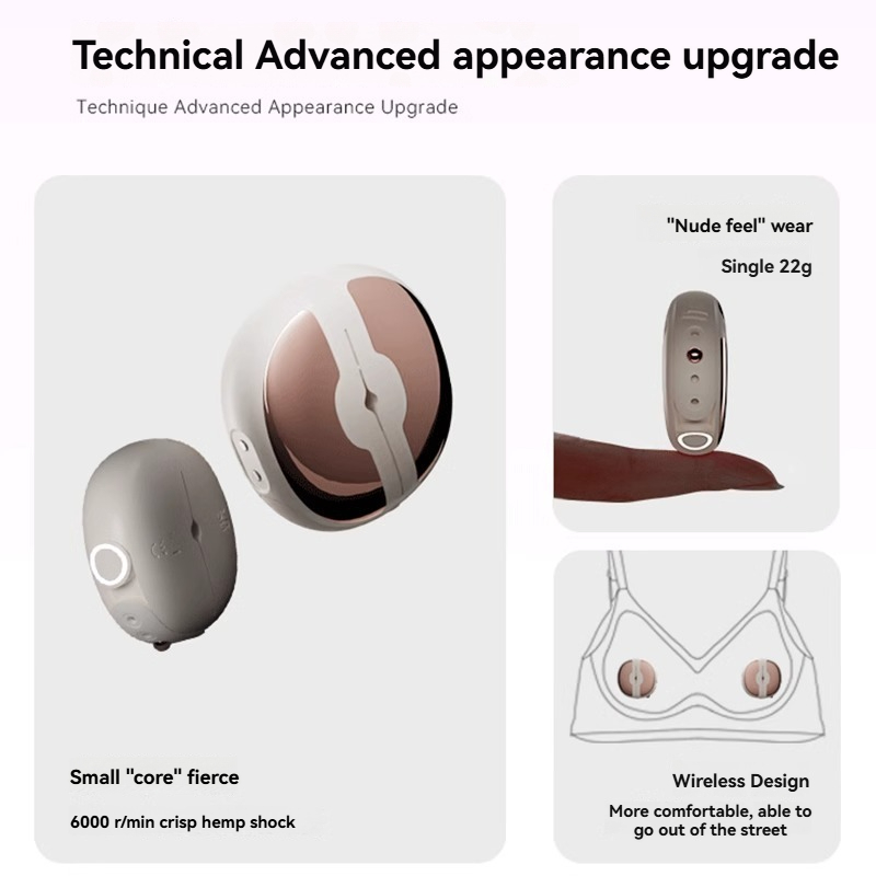 Sleek wireless advanced wearable device with rose gold finish for ultimate comfort and innovative design.