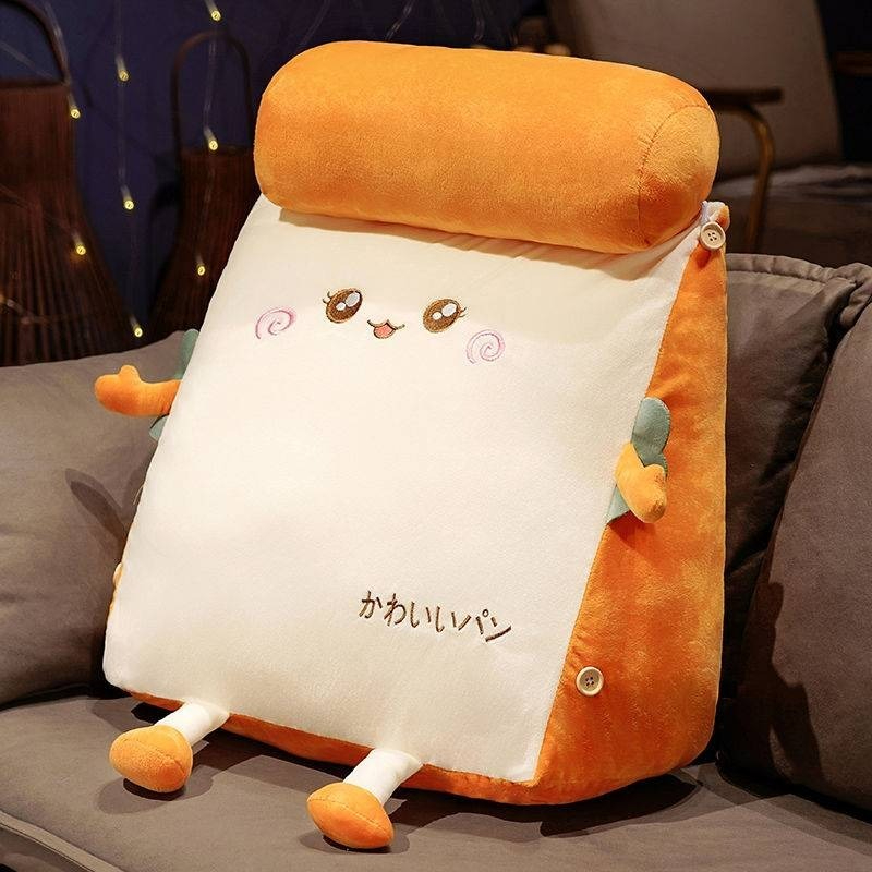 Adorable plush bread character offering comfort, perfect for a cozy home decor.