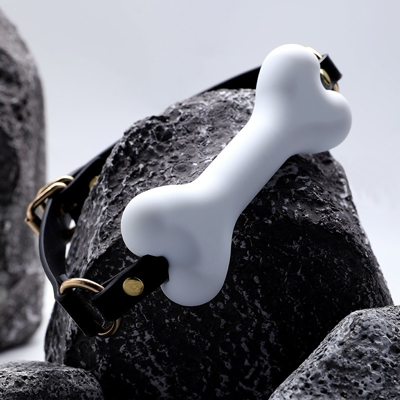 Stylish dog collar charm with a bone design, perfect for playful pets and pet lovers.