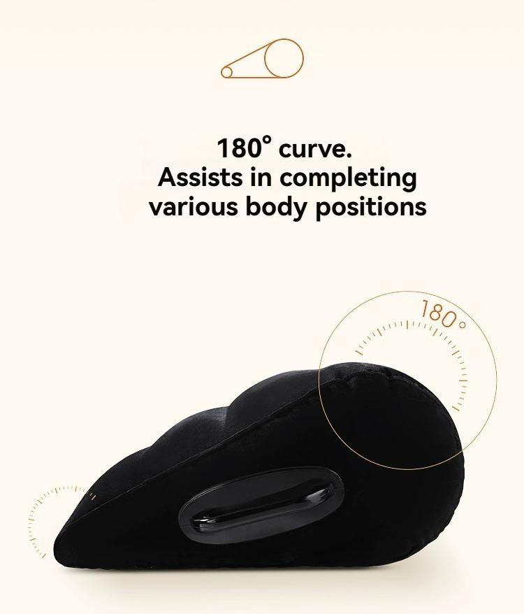 Sleek ergonomic cushion with a 180-degree curve for versatile body support and comfort.