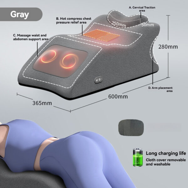 Ergonomisch wellnessapparaat voor ontspanning, met massage, warmte en cervicale ondersteuning voor comfort.