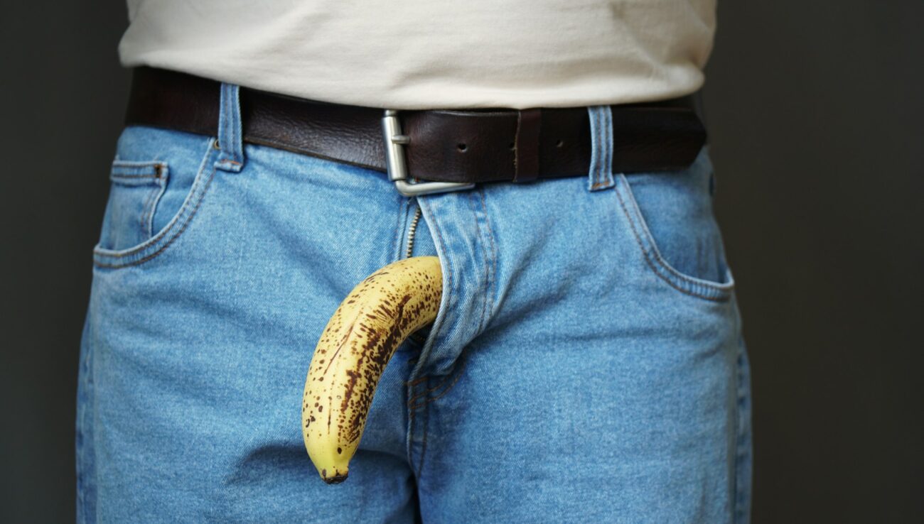 impotens eller erektil dysfunktion koncept med bananpenis