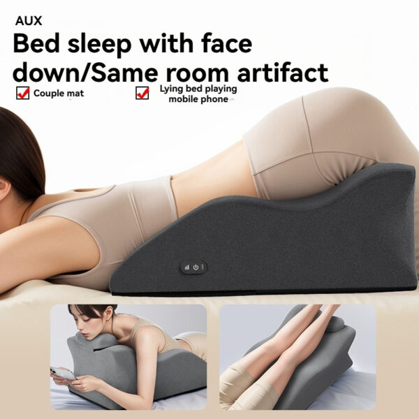 Comfortabel omgekeerd kussen voor koppels, perfect om je telefoon in bed te gebruiken.