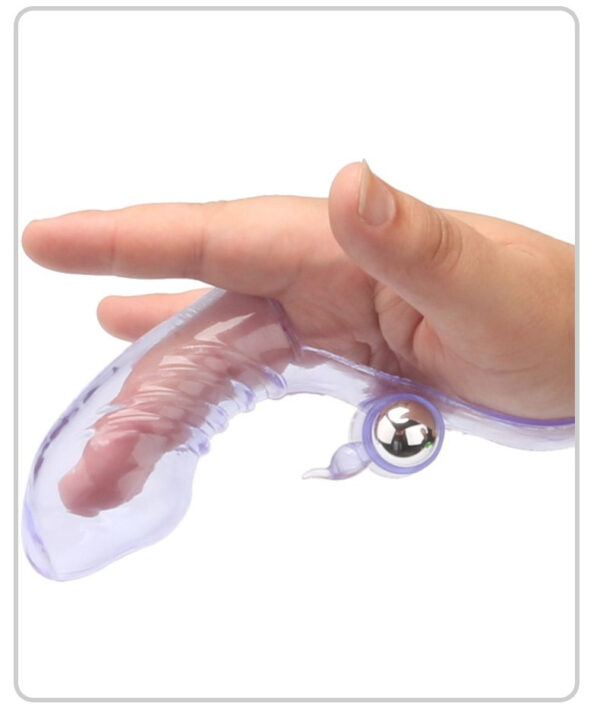 Ergonomic purple silicone massager in hand, perfect for relaxation and personal pleasure.