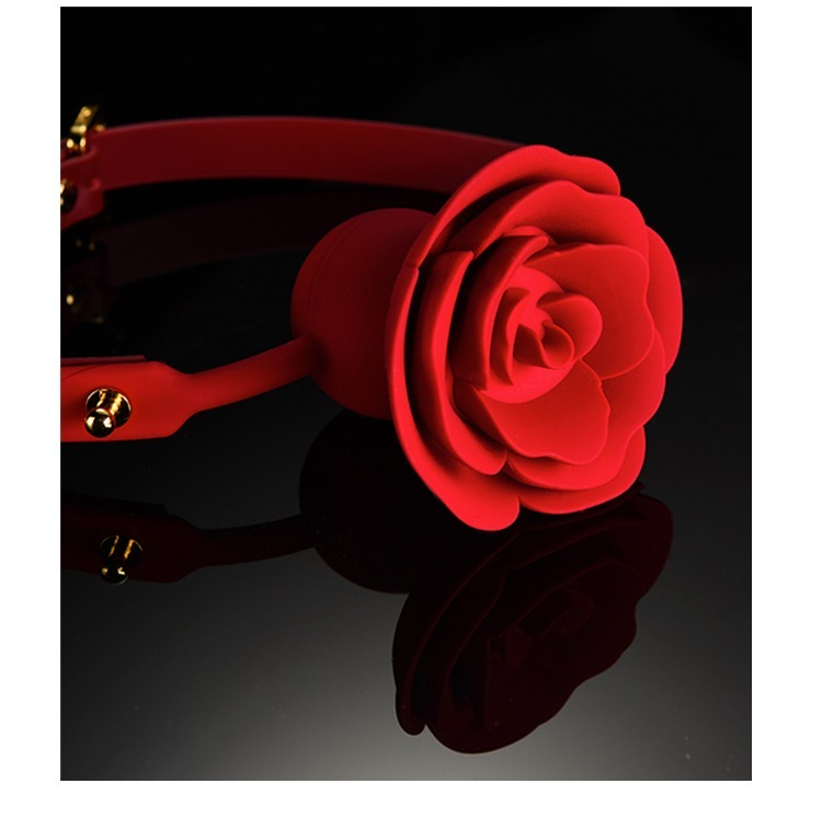 Vibrant red rose headphones with elegant design, perfect for stylish audio enjoyment.