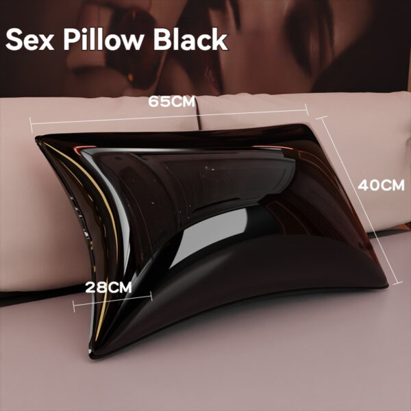 Almohada sexual negra ergonómica para mayor comodidad y apoyo durante los momentos íntimos.