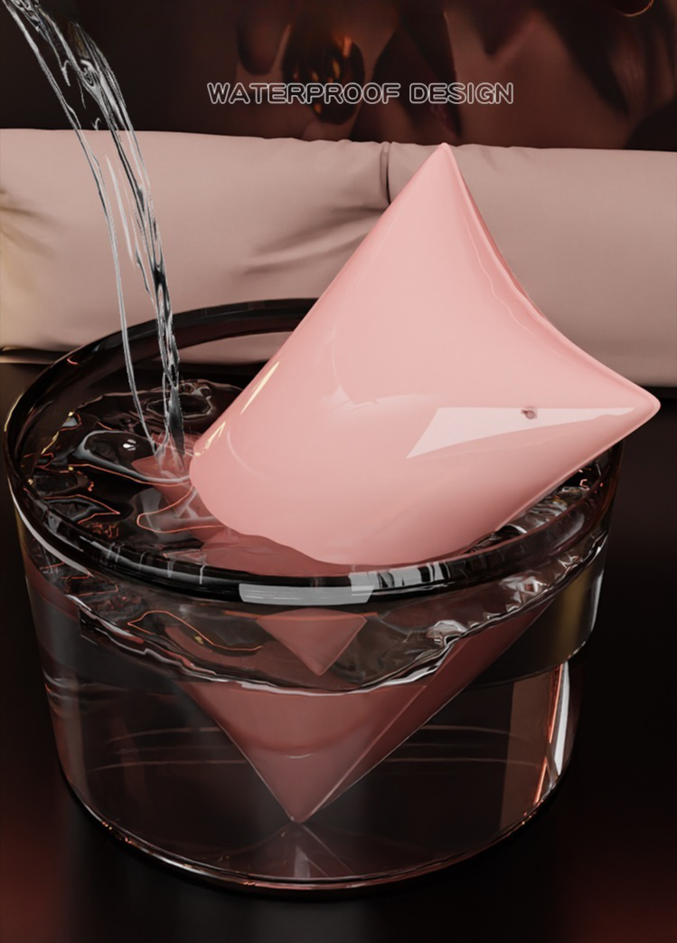 Waterproof pink design accessory in clear water, showcasing luxury and innovative style.