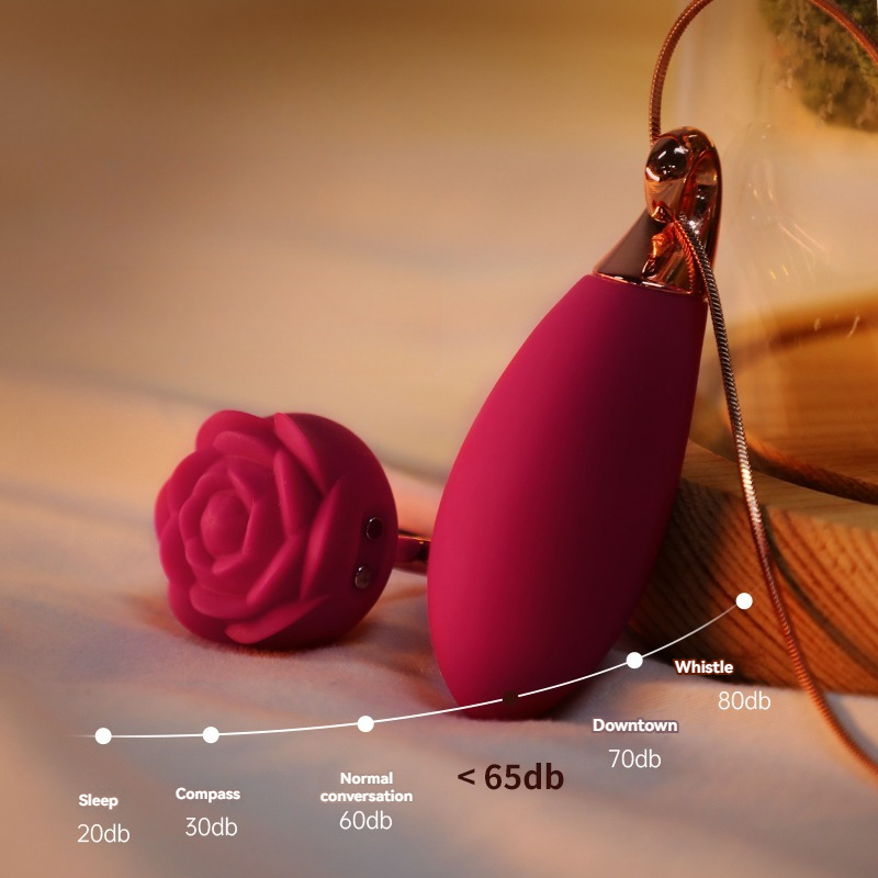 Stylish pink rose earbuds with sound scale, perfect for music lovers and personal accessories.