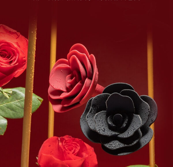 Elegant red and black roses arrangement, perfect for passionate moments and intimate decorations.