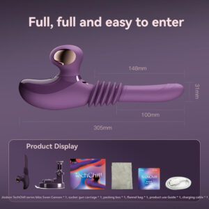 Lila ergonomisches Sextoy mit Zubehör für mehr Vergnügen und Benutzerkomfort.